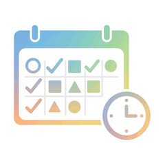 Calendar Schedule Icon, Gradient, Time Management, Planning