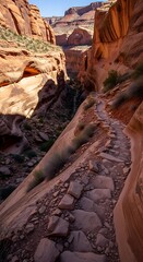 Canyons Embrace - A Journey Through Utahs Majestic Landscape.