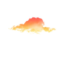 Obraz premium Isolated gradient cloud shape with orange and yellow hues on a black background design element on transparent background