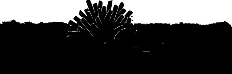 Dynamic abstract spiky burst emerging from textured horizon creating a striking visual impact for modern design projects © Artesian Edge