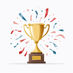 Golden Trophy with Confetti A Symbol of Achievement, Success, and Celebration
