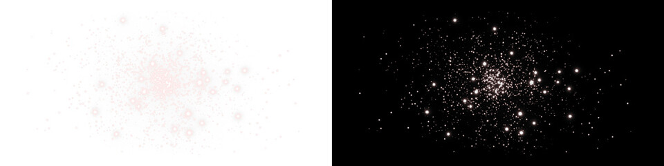 Elevate your holiday photos with this transparent PNG of glowing dust particles, perfect for festive overlays.