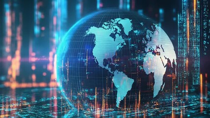 Global network connecting digital data across the world - Powered by Adobe