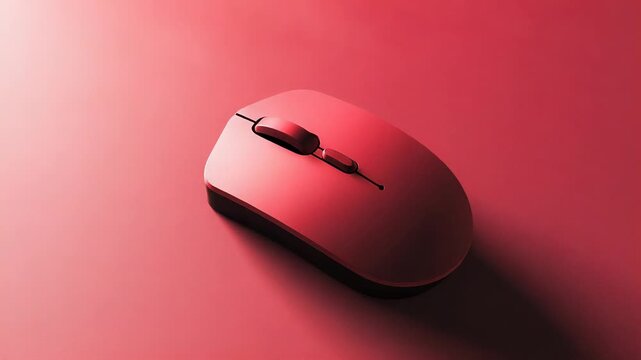 Red computer mouse minimalist design technology concept