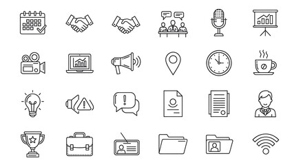 Business and Office Icons - A Comprehensive Vector Set for Professionals.