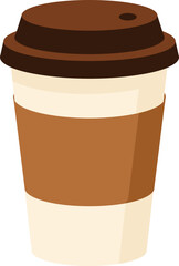 Takeout Coffee Cup with Lid Off Vector Illustration