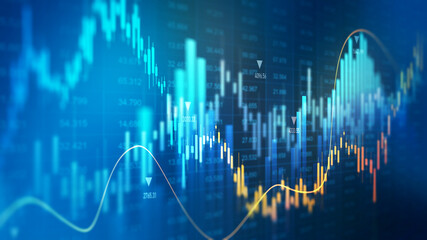 Finance chart,stock market business and exchange financial growth graph. Stock market investment trading graph growth.	
