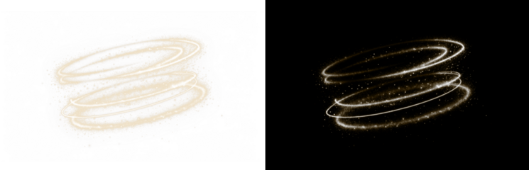This glowing spiral light ring PNG overlay enhances motion effects in projects with a transparent photo