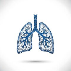 Human Lungs Illustration - Respiratory System Anatomy and Health Concept.