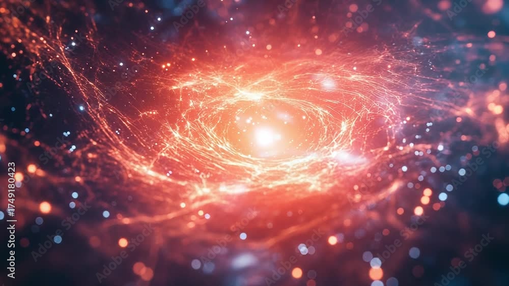 Wall mural cosmic energy creating a glowing swirling galaxy nebula