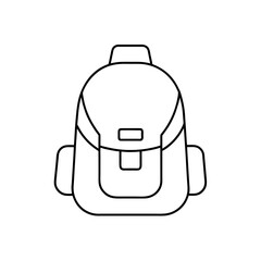 Obraz premium Outline drawing of a backpack bag on transparent background silhouette