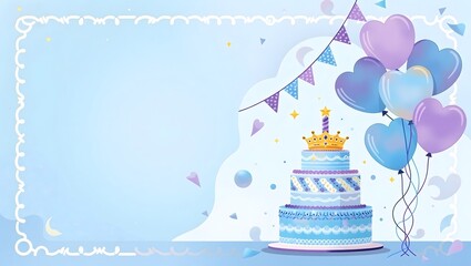 birthday background border,Birthday Celebration Frames Collection: Cute Illustrated Borders with Balloons, Cakes, Bunting Flags, Teddy Bears, and Festive Elements for Greeting Cards and Invitations