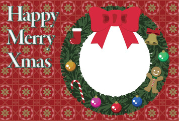 Stylish and cute Christmas greeting cards, Happy Merry Xmas, red / おしゃれで可愛いクリスマスのグリーティングカード 赤