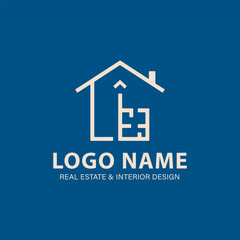 Fototapeta premium Aesthetic real estate and interior design logo focuses on simplicity, elegance, and ease of recognition.