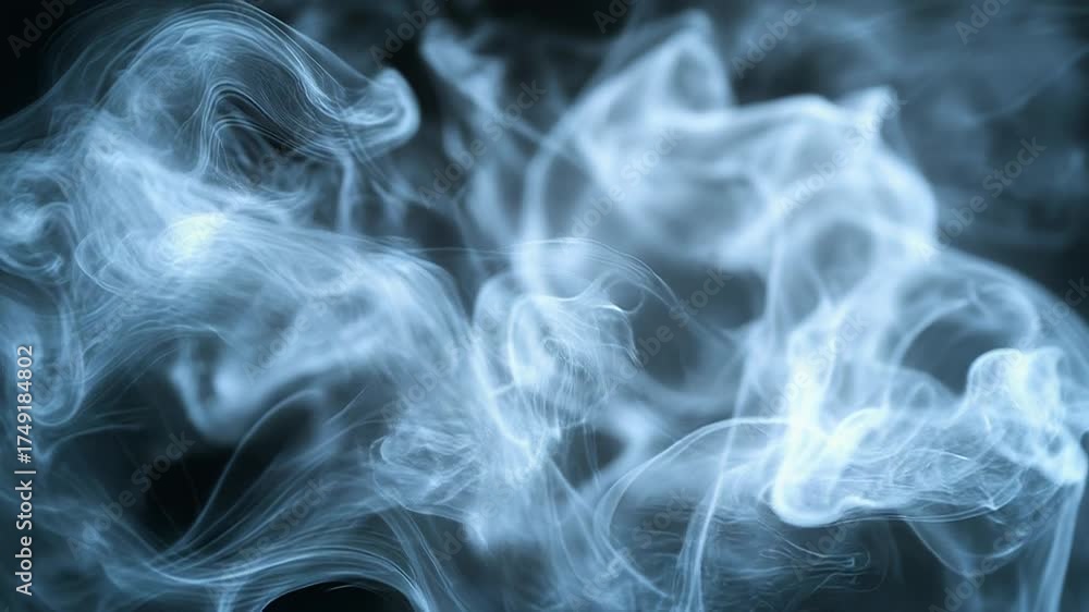 Wall mural blue smoke flowing creating abstract atmospheric texture background