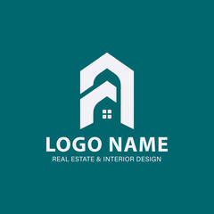 Fototapeta premium Aesthetic real estate and interior design logo focuses on simplicity, elegance, and ease of recognition.