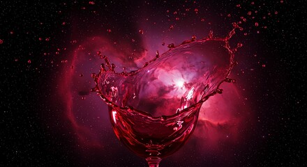 Nebula Wine Splash Abstract