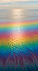 Rainbow Reflection on Water Surface - A Colorful Natural Phenomenon.