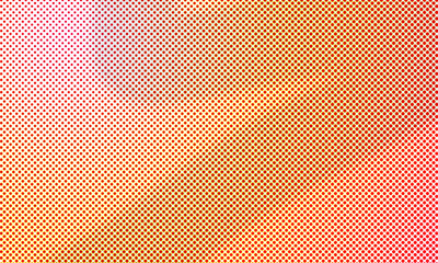 Vibrant halftone pattern with red and orange dots creates a dynamic retro vibe