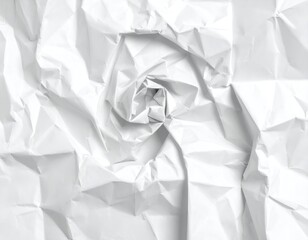 Obraz premium Close-up of crumpled white paper, swirling inward. Deep shadows and texture