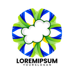 cloud  colorful abstract icon logo design