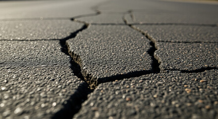 Obraz premium Damaged Road with Long Cracks After Earthquake