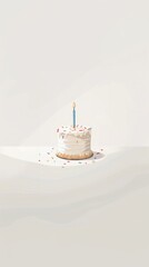a birthday cake with a candle