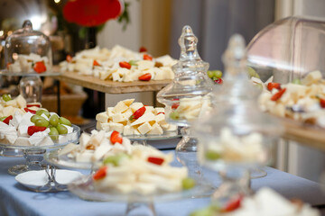 Cheese platter with strawberries