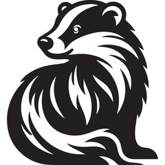 Badger Silhouette Vector Illustration