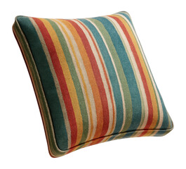 Fade-resistant striped cushion for outdoor sofas, perfect for sunrooms.