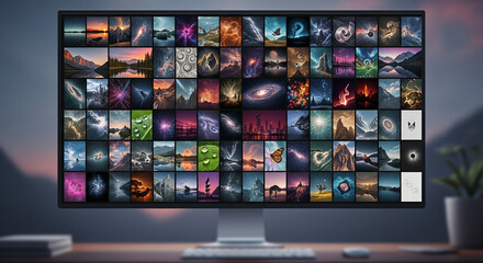 Fototapeta premium lcd tv screen with colorful screen