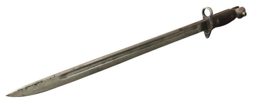 ww1 period sword bayonet isolated on transparent background