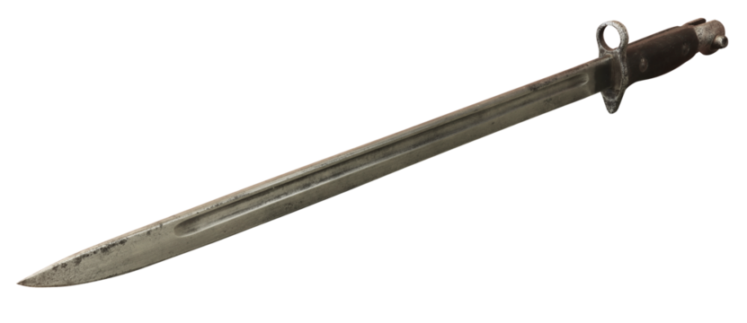 ww1 period sword bayonet isolated on transparent background