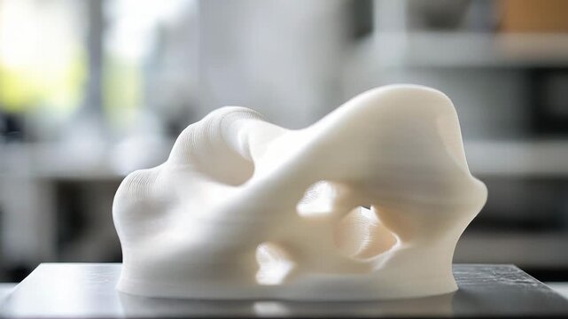 Fdm 3d printing complex plastic object in workshop