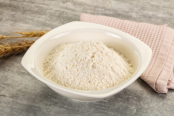 Wheat flour for cooking in the bowl