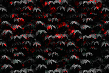 seamless pattern with red and white flowers