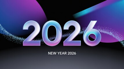 Vibrant and Modern New Year 2026 Celebration Design with Colorful Graphics