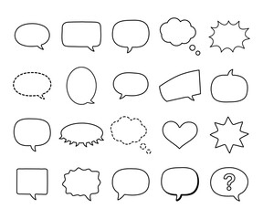 Fototapeta premium Vector speech bubbles set of illustration chat balloons modern dialog boxes stickers and social media comment clouds