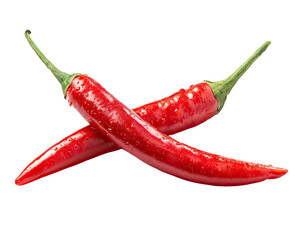 Two crossed red chili peppers
