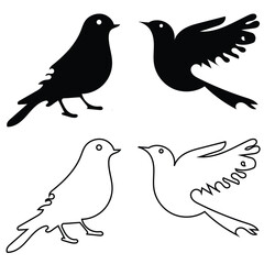 Bird  vector icon.  logo design, art projects, and graphic design. Isolated on white background . Vector illustration. EPS 10