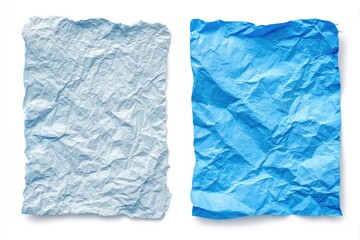 Crumpled paper in light blue and vibrant blue