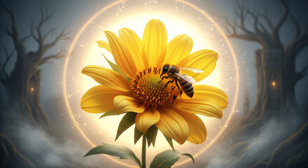 bee and flower