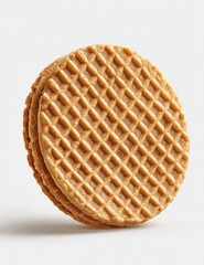 Round waffle biscuit with light filling