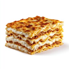 Golden-brown lasagna, layered with meat and cheese