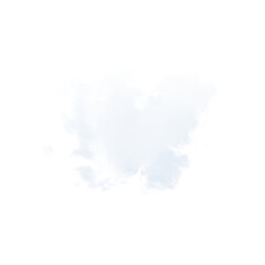 Isolated white cloud shape with pixelated edges on a black background in a digital rendering on transparent background