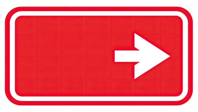 Red rectangular sign with a white arrow pointing right