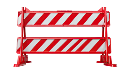 Red and white striped barrier (7)