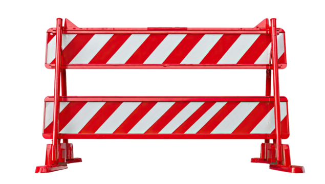 Red and white striped barrier (7)