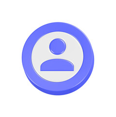 user profile avatar icon 3d rendering