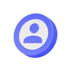 user profile avatar icon 3d rendering